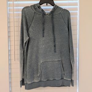 Casual thin knit teal hoodie